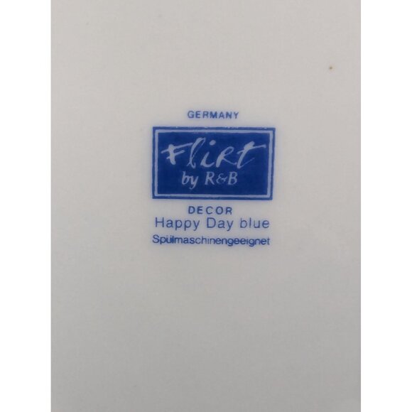 Germany Flirt by R&B Decor Happy Day Blue 7 1/2" Bread Plate Lot of 4 - Picture 7 of 7